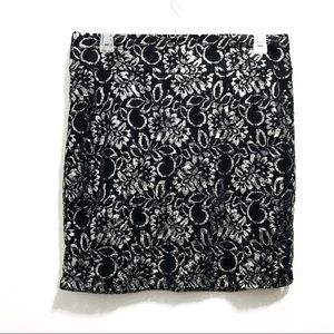 Heart Crush Women’s Lace Crochet Embroidered Lurex Metallic Floral Mini Skirt